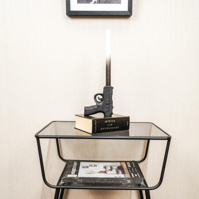CANDLEHOLDER GUN BLACK 12X12CM - Image 4