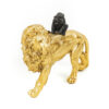 GOLDEN LION WITH MONKEY 20X8X15.5CM