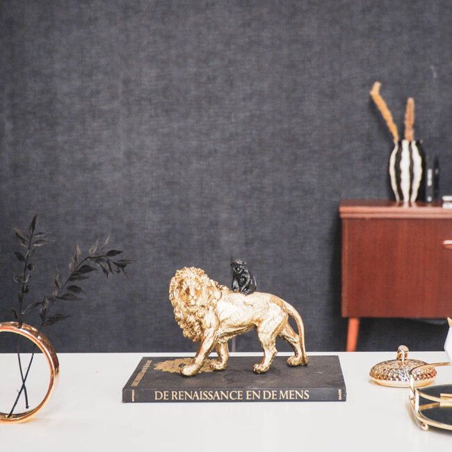 GOLDEN LION WITH MONKEY 20X8X15.5CM - Image 5