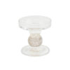 CANDLEHOLDER GLITTER SILVER 8.5X8.5CM