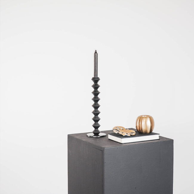 CANDLEHOLDER RIBBEL BLACK 10X10X30CM - Image 3