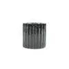 TEALIGHT HOLDER CROSS OVER RIBBLED CYLINDER 7X7X6CM