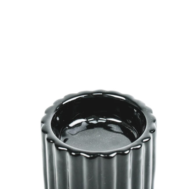 TEALIGHT HOLDER CROSS OVER RIBBLED CYLINDER 7X7X6CM - Image 3