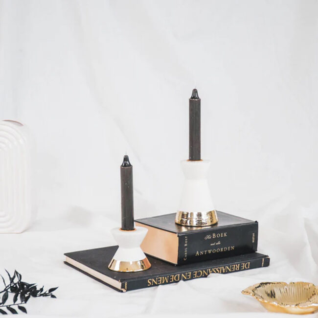 CANDLEHOLDER DIP DYE GOLD 7.5X7.5X6.5CM - Image 3