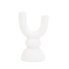 CANDLEHOLDER ORGANIC WHITE 12X7.5X21CM