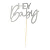 CAKE TOPPER HEY BABY GREEN & NUDE 9X11.5CM