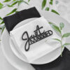 TABLE SIGN WOODEN JUST MERRIED BLACK 12X7CM 6PCS - Image 2