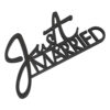 TABLE SIGN WOODEN JUST MERRIED BLACK 12X7CM 6PCS