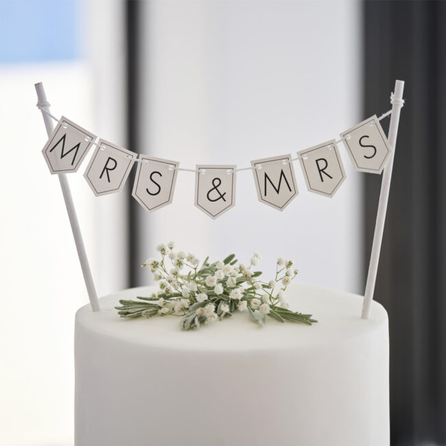 CAKE TOPPER BUNTING MR & MRS 21.5X15CM - Image 3