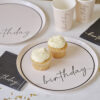 PAPER PLATE HAPPY BIRTHDAY NUDE & BLACK 25CM 8PCS - Image 2