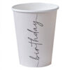 PAPER CUPS HAPPY BIRTHDAY NUDE & BLACK 266ML 8PCS