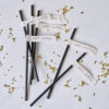 PAPER STRAWS HAPPY BIRTHDAY BLACK 20CM 16PCS - Image 3