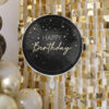 FOIL BALLOON HAPPY BIRTHDAY BLACK & GOLD 45.7CM - Image 2