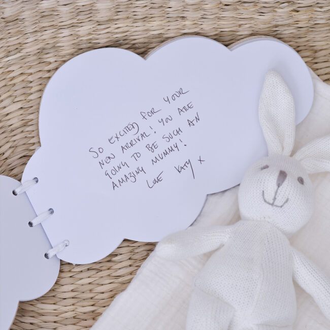 GUEST BOOK WOODEN CLOUD HELLO BABY 26X17CM - Image 3