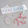 SET OF SASH & HEADBAND IT'S MY BIRTHDAY - Image 2