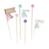 CAKE TOPPER HAPPY BIRTHDAY POM POM 7PCS