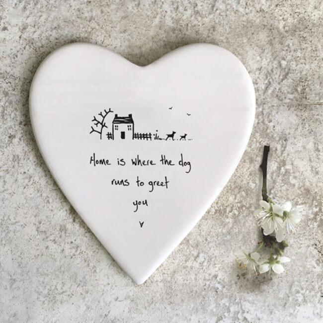 HEART COASTER "HOME DOG GREETS YOU" 10X11X0.5CM - Image 4