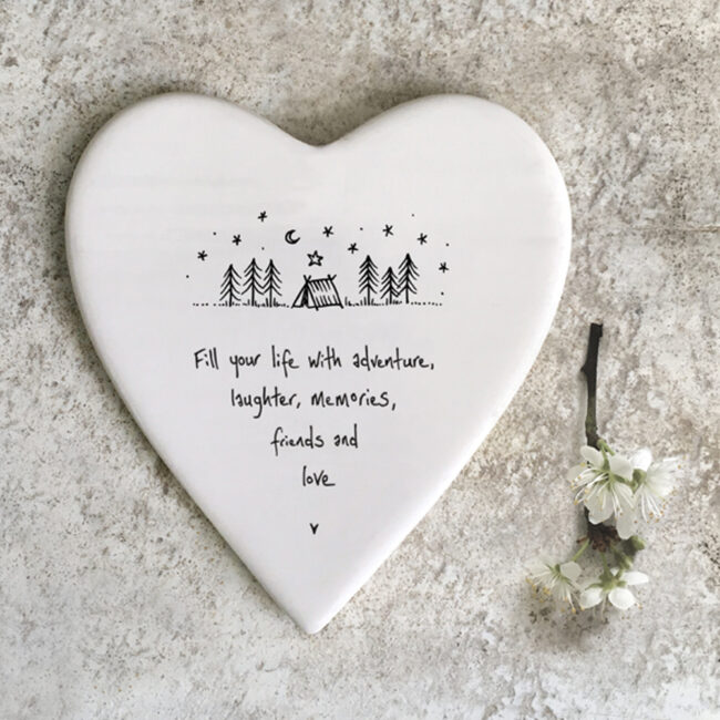 HEART COASTER "FILL YOUR LIFE WITH ADVENTURE" 10X11X0.5CM - Image 4