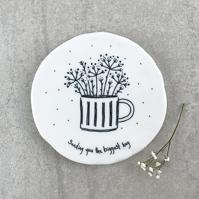 FLOWERS IN MUG COASTER "SENDING YOU THE BIGGEST HUG" 9.8X9.7X0.8CM - Image 4