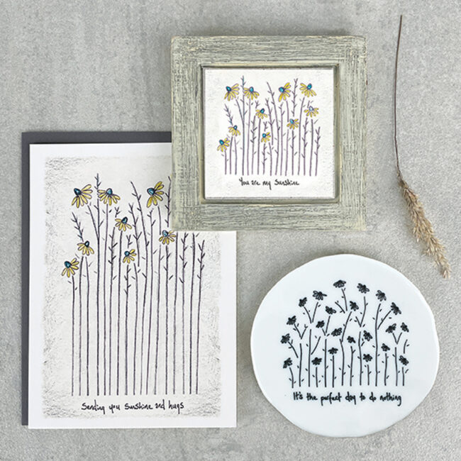 TALL FLOWERS COASTER "PERFECT DAY TO DO NOTHING" 9.8X9.7X0.8CM - Image 3