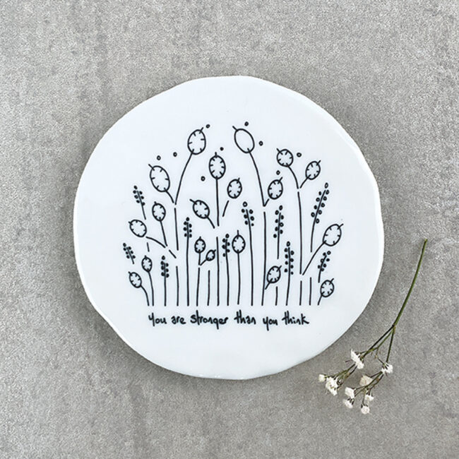 TALL FLOWERS COASTER "YOU ARE STRONGER" 9.8X9.7X0.8CM - Image 4
