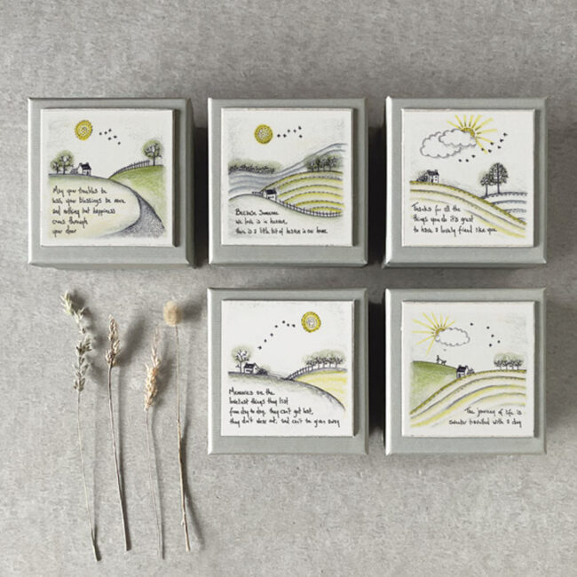 BOXED CANDLE "MAY YOUR TROUBLES BE LESS" 8X8X5CM - Image 3