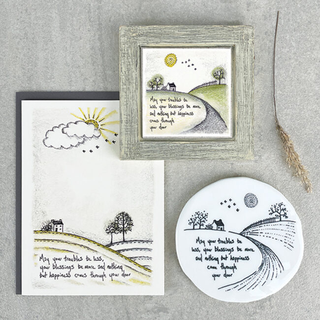 COUNTRYSIDE COASTER "MAY YOUR TROUBLES BE LESS" 9.8X9.7X0.8CM - Image 3