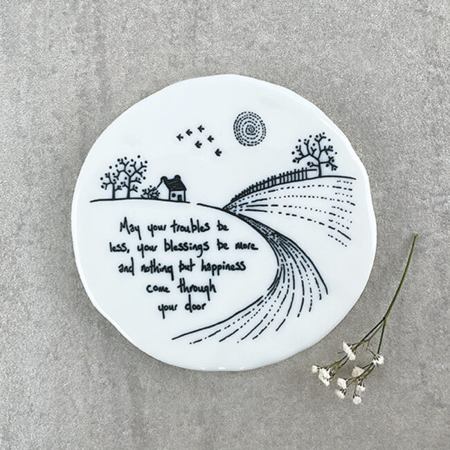 COUNTRYSIDE COASTER "MAY YOUR TROUBLES BE LESS" 9.8X9.7X0.8CM - Image 4