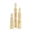 SET OF 3 CANDLEHOLDER TOTEM NATURAL 7X7X45CM & 7X7X36CM & 7X7X26.5CM