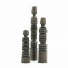 SET OF 3 CANDLEHOLDER TOTEM BROWN 7X7X45CM & 7X7X36CM & 7X7X26.5CM