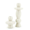 SET OF 2 CANDLEHOLDERS BAROLO BEIGE 8X8X20CM & 8.5X8.5X9CM