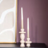 SET OF 2 CANDLEHOLDERS BAROLO OLD PINK 8X8X20CM & 8.5X8.5X9CM - Image 2