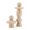 SET OF 2 CANDLEHOLDERS BAROLO OLD PINK 8X8X20CM & 8.5X8.5X9CM
