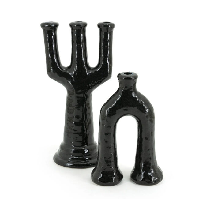 CANDLEHOLDER BLIX LARGE BLACK 18.4X14.3X38.5CM - Image 3