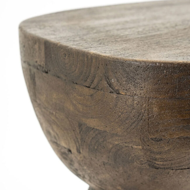 SIDE TABLE COBBLE BROWN 37X30X35CM - Image 3