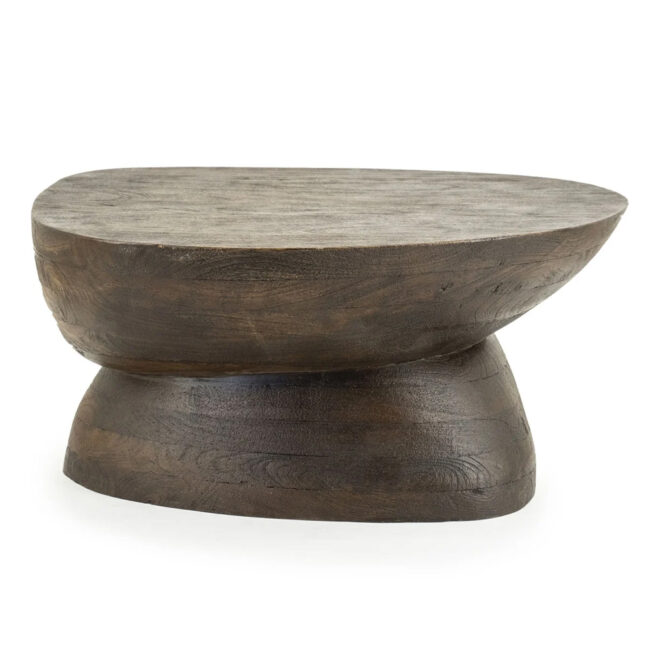 COFFEE TABLE COBBLE BROWN 75X59X35CM