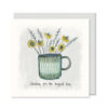 FLOWERS IN MUG CARD "SENDING YOU THE BIGGEST HUG" 13.5X13.5X0.5CM