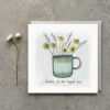 FLOWERS IN MUG CARD "SENDING YOU THE BIGGEST HUG" 13.5X13.5X0.5CM - Image 3