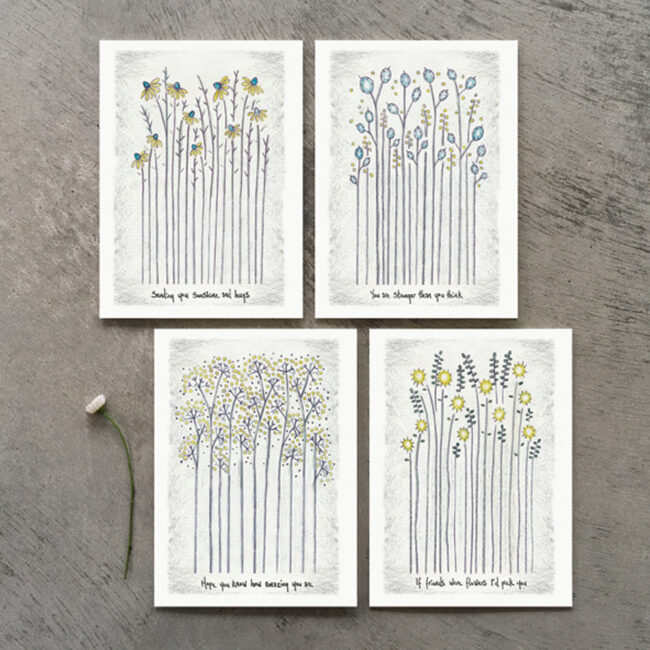 FLOWER CARD "FRIENDS WERE FLOWERS" 12X16.5X0.1CM - Image 4