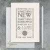 CARD "OLD NEW BORROWED" 12X16.5X0.5CM - Image 3