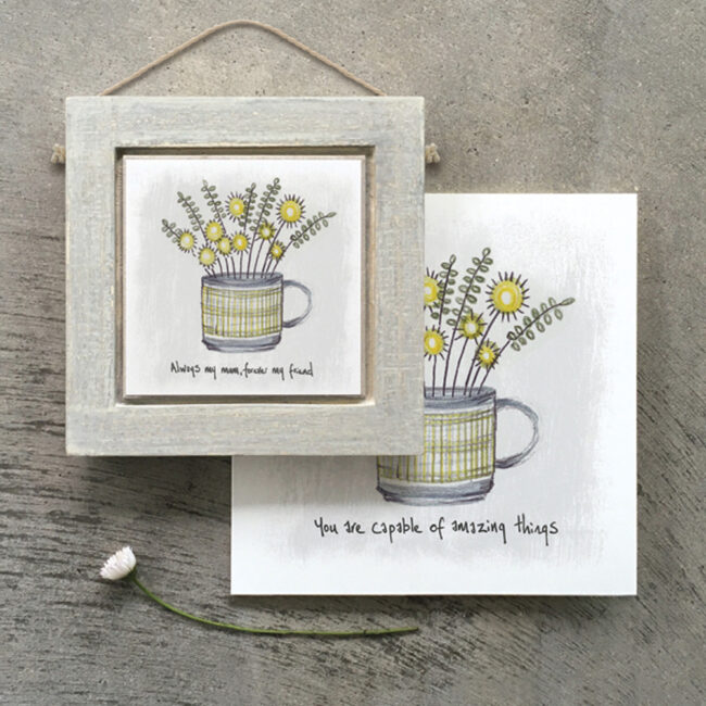 WOODEN FRAME FLORAL MUG PIC "ALWAYS MY MUM" 10X10X1.5CM - Image 3