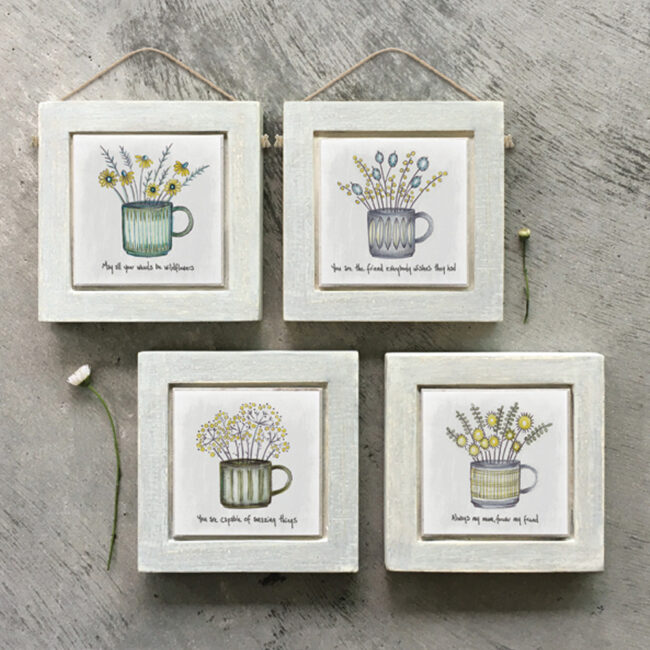 WOODEN FRAME FLORAL MUG PIC "ALWAYS MY MUM" 10X10X1.5CM - Image 4