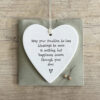 PORCELAIN HEART "MAY YOUR TROUBLES BE LESS" 8.5X9.5X0.5CM - Image 3