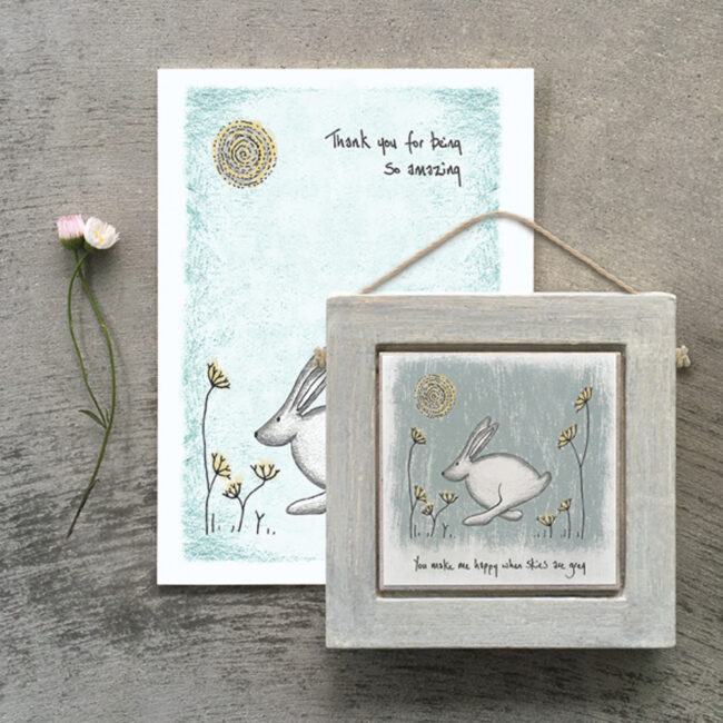 WOODEN  FRAME "YOU MAKE ME HAPPY" 10X10X1.5CM - Image 3