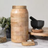 STORAGE JAR WITH LID MANGO WOOD 15X30CM - Image 2