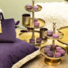 SERVING STAND CHAMPAGNE GOLD THREE TIERS 27X48CM - Image 2