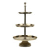 SERVING STAND CHAMPAGNE GOLD THREE TIERS 27X48CM