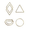 METAL HOOPS GOLD 5.5X3.5CM 4PCS