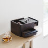 MINI STOWIT JEWEL BOX BLACK & WALNUT 15X17X11CM - Image 3