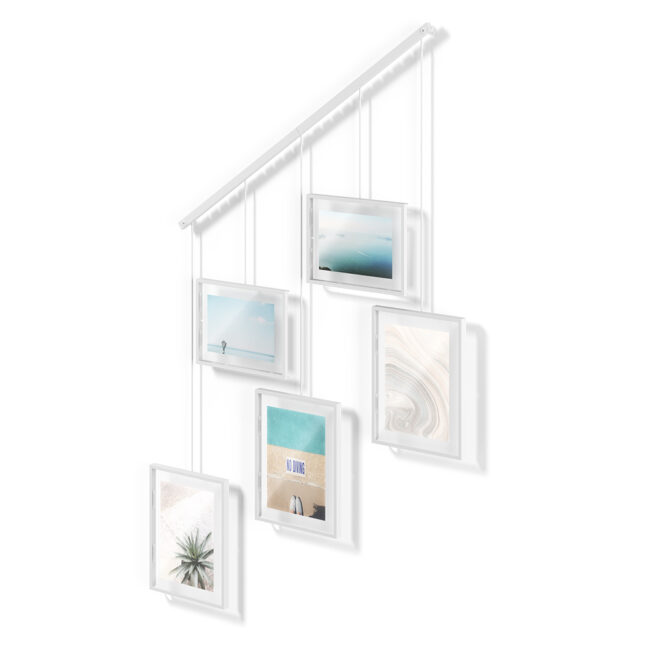 SET OF 5 EXHIBIT WALL PICTURE FRAMES WHITE - Image 5